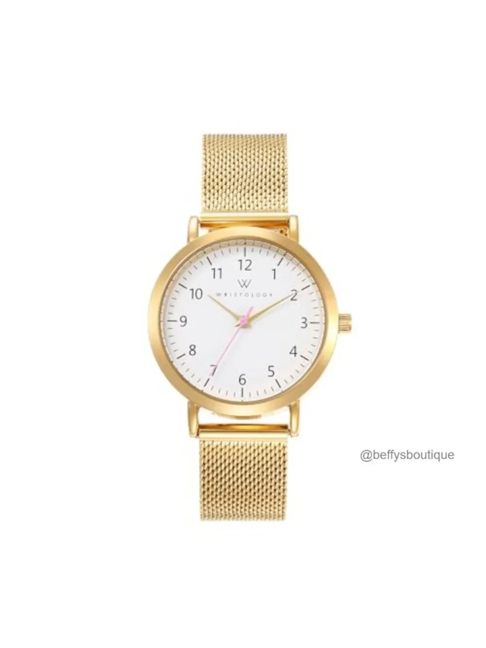 Large Face Analog Wrist Watch Interchangeable Metal Strap Easy Read Second Hand
